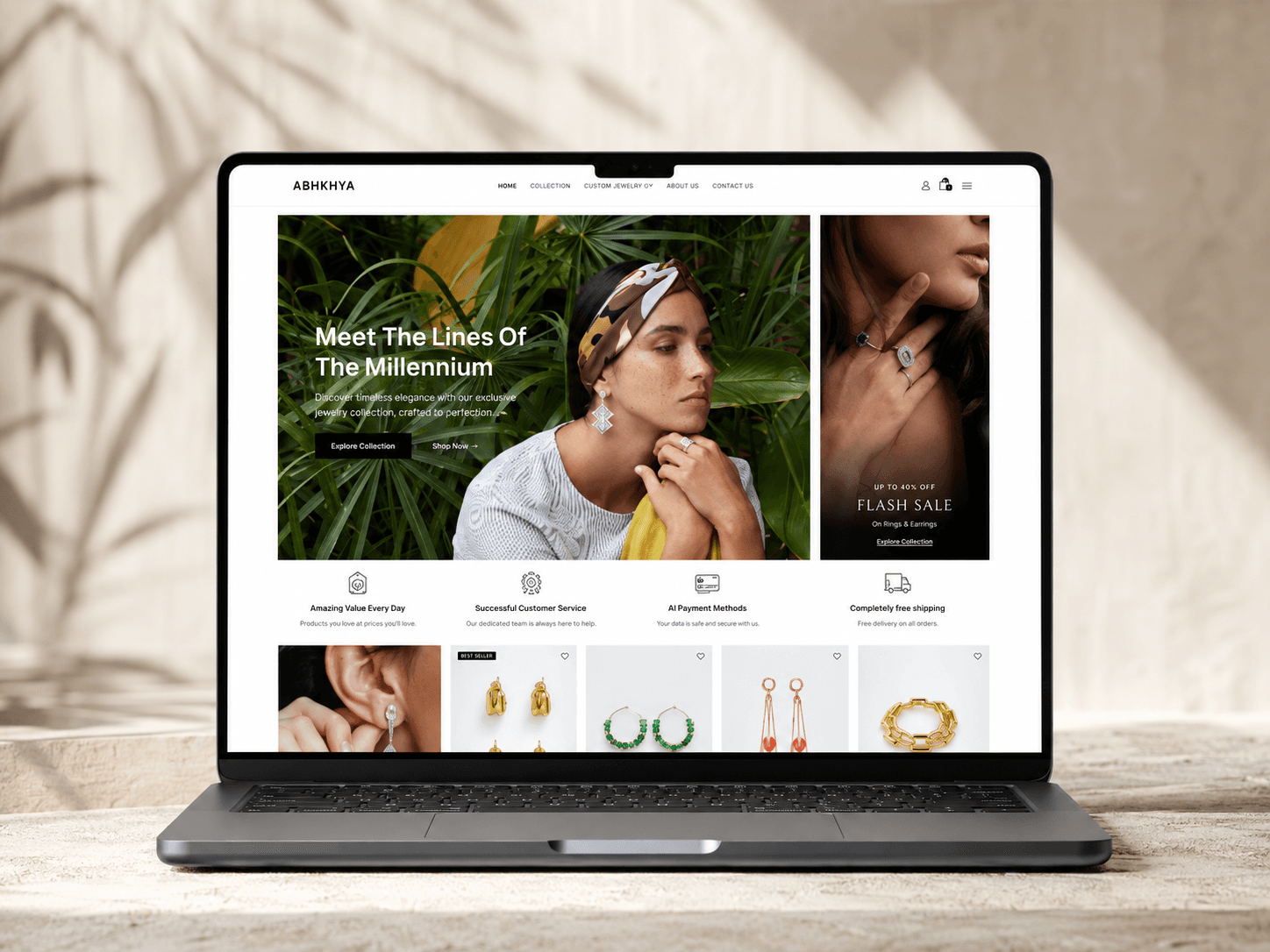 Abhkhya — jewelry e-commerce storefront, live site